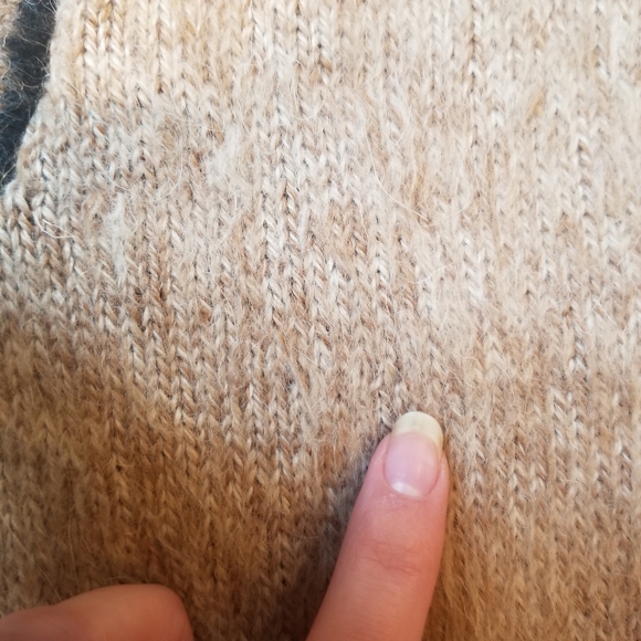 Bolivian hand made 100% wool long sleeve lace-up v-neck sweater blouse small/med - Picture 7 of 10